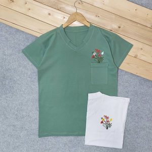 تیشرت نخ پنبه گلدوزی