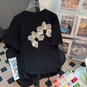 تیشرت پینترستی گل برجسته